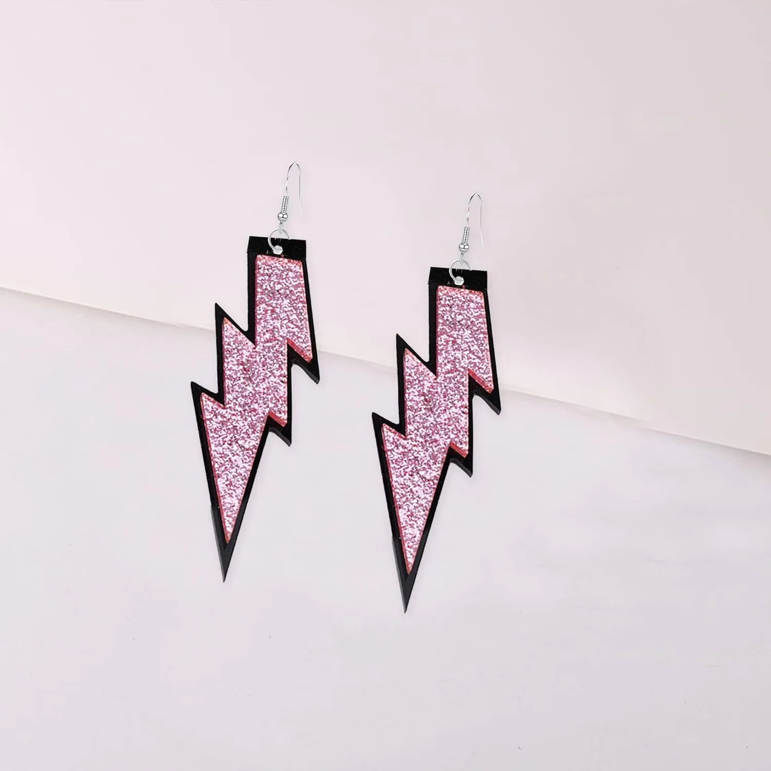 GBAHFY Women 80s Retro Lightning Dangle Earrings Neon Flashing Lightning Earrings for 80s Party Costume Accessory