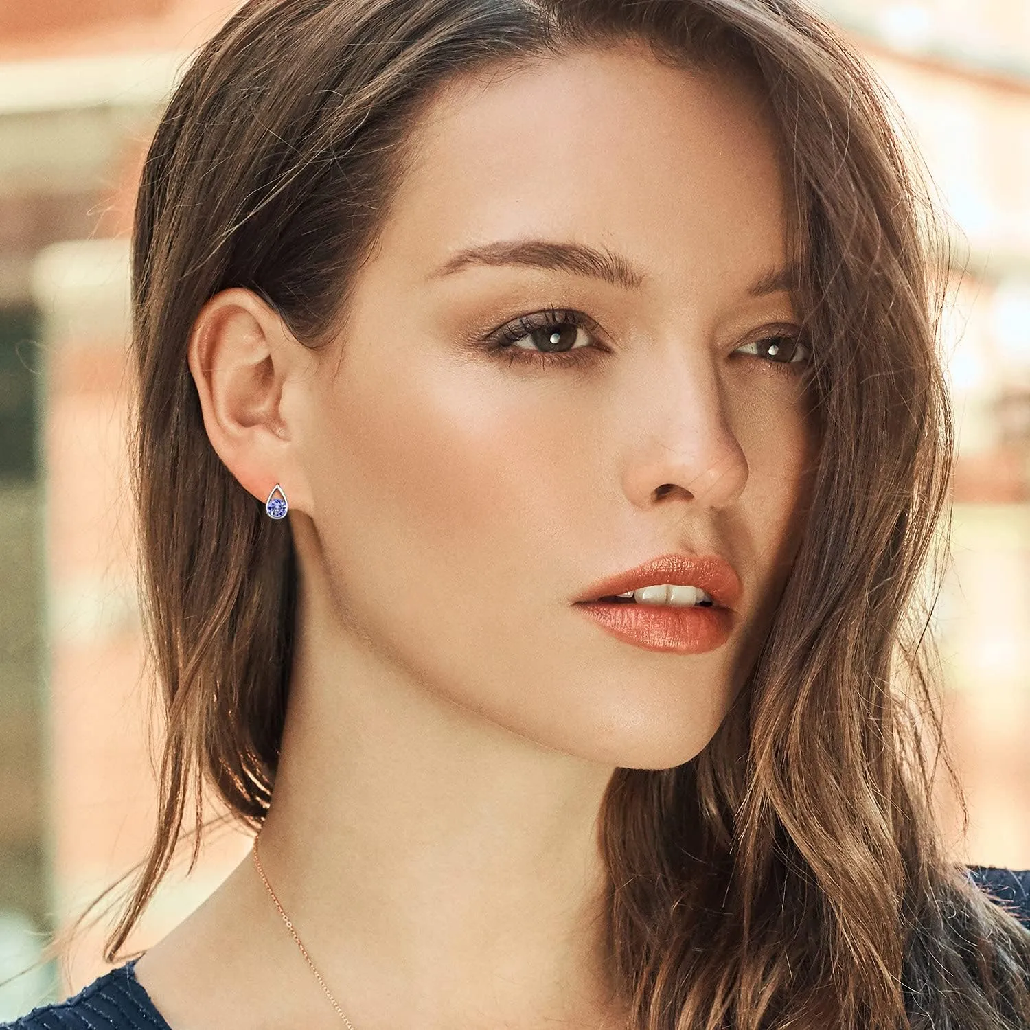 Gem Stone King Teardrop Stud Earrings For Women Men | 925 Sterling Silver | 5MM Round | Gemstone Birthstone | Fine Jewelry Gifts for Her Mom Women Wife