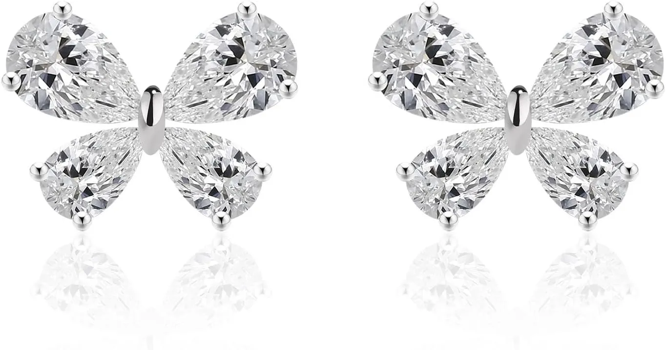 GlowWing Butterfly Stud Earrings  Sterling Silver Earrings for Women, Comfortable Fit, Summer Jewelry Gift with Symbol of Inner Beauty & Joy