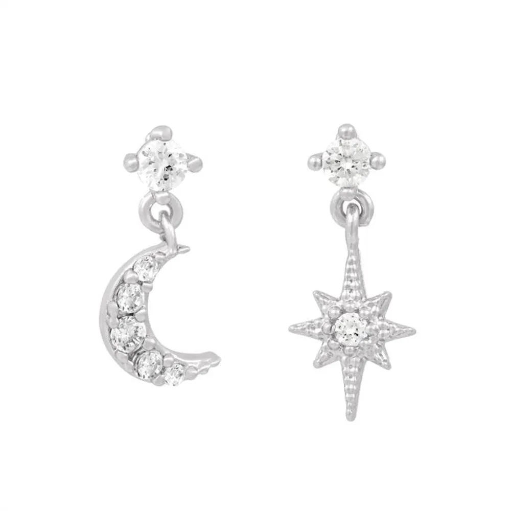 Gold Chain, Hoop & Stud Earrings