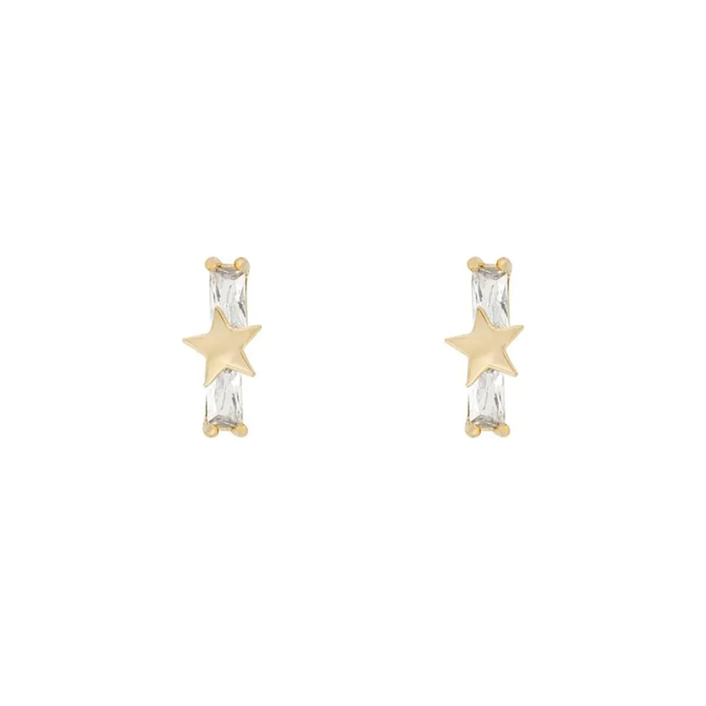 Gold Chain, Hoop & Stud Earrings