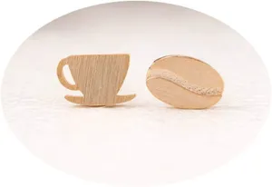 Gold Coffee Cup and Bean Stud Earrings for Women Female Elegant Unique Simple Ear Studs
