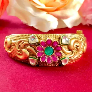 Gold Plated Openable Semi-Precious Stones Bracelet (Design 47)