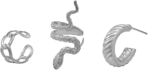 Gold Snake Clip Earrings 3PCS vintage Snake Climber Cartilage Earrings Snake Ear Cuff Studs Earrings Snake C-shaped Earmuffs Simple Wind Snake Earrings for Women