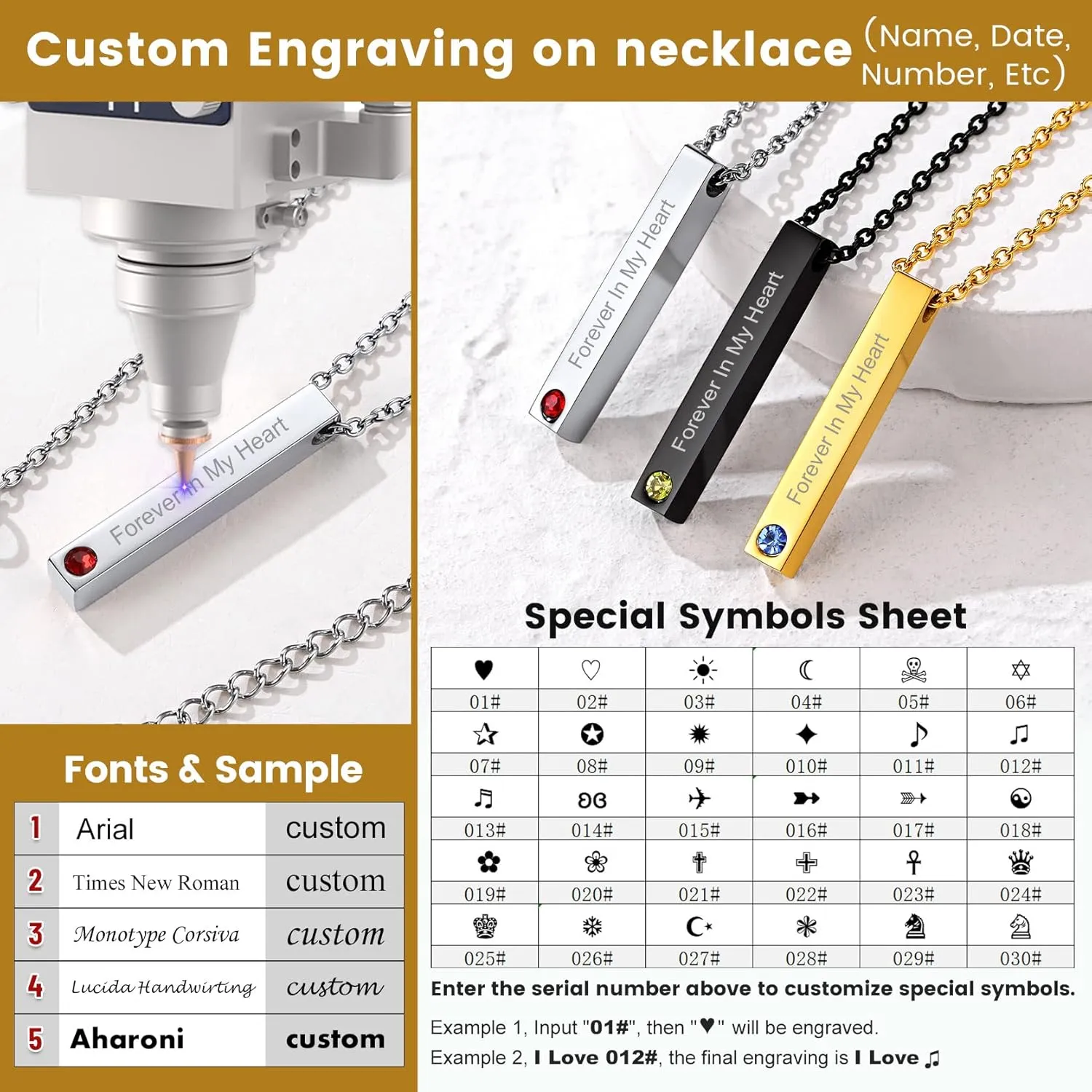 GOLDCHIC JEWELRY Personalized Birthstone Name Necklaces for Men Women, Engraved Family Names Necklace with Birthstone Vertical Bar Necklace, Pendant for Husband/Father/Grandma/Wife Birthday Gifts