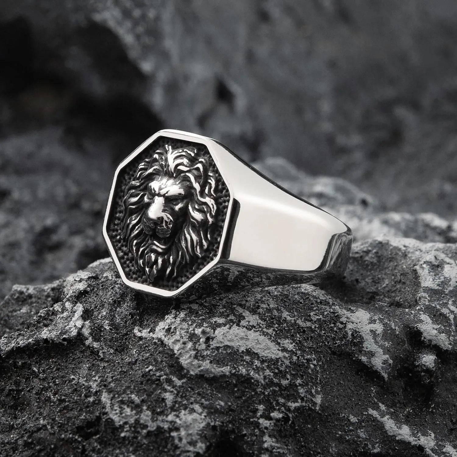 Gothic Crow/Dragon/Eagle/Lion/Snake/Tiger/Wolf Ring Stainless Steel Punk Biker Animal Rings Jewelry for Men Boys Size 7-13