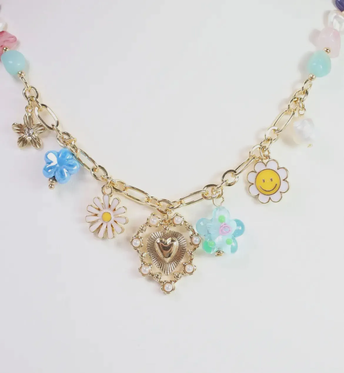 Groovy Gold Charm Necklace