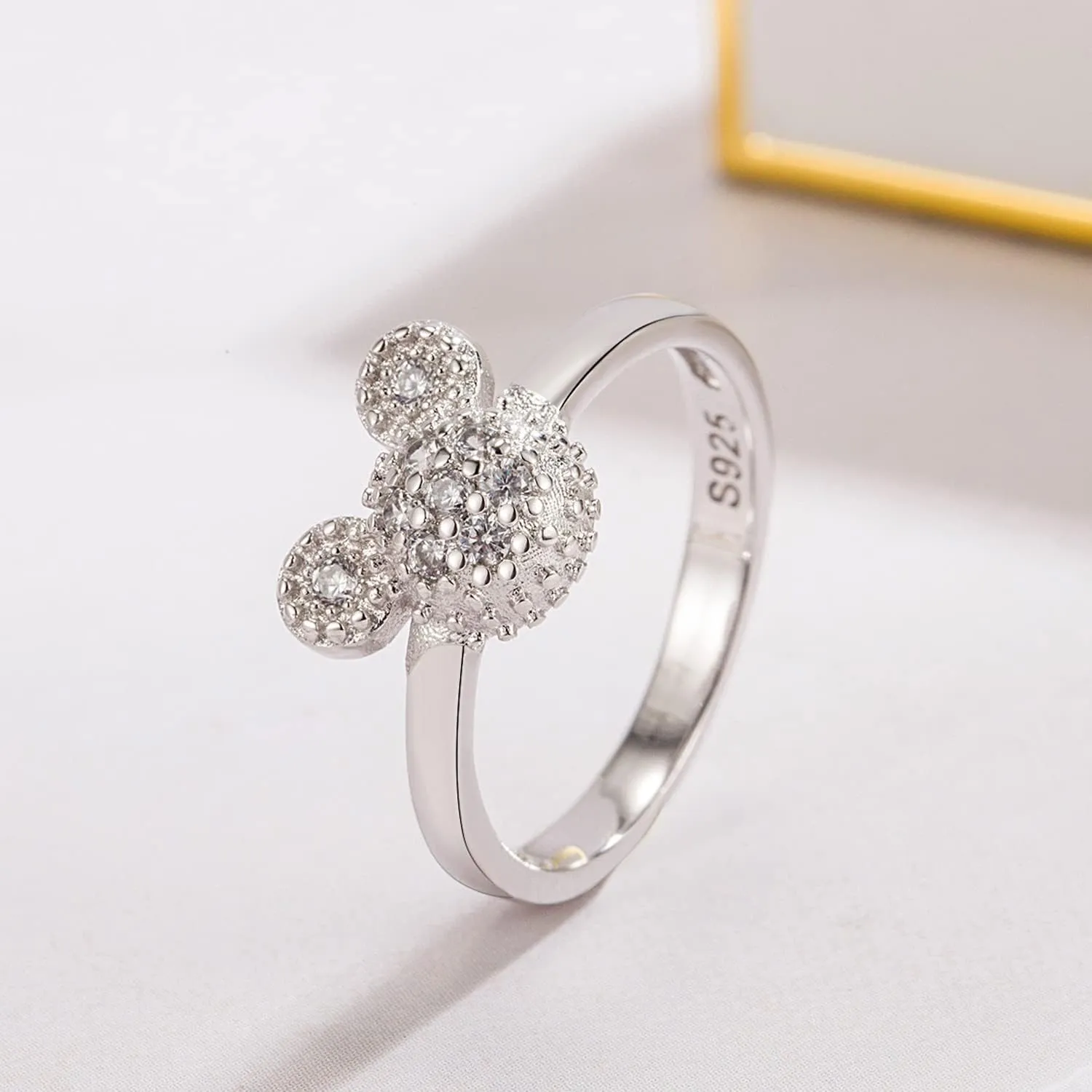 H&Beautimer 925 Sterling Silver Rings for Women-Cute Mickey Design Rings-Female Fine Jewelry-AAA CZ Wedding Rings 3-4-5-6-7-8-9#-Handmade in Italy