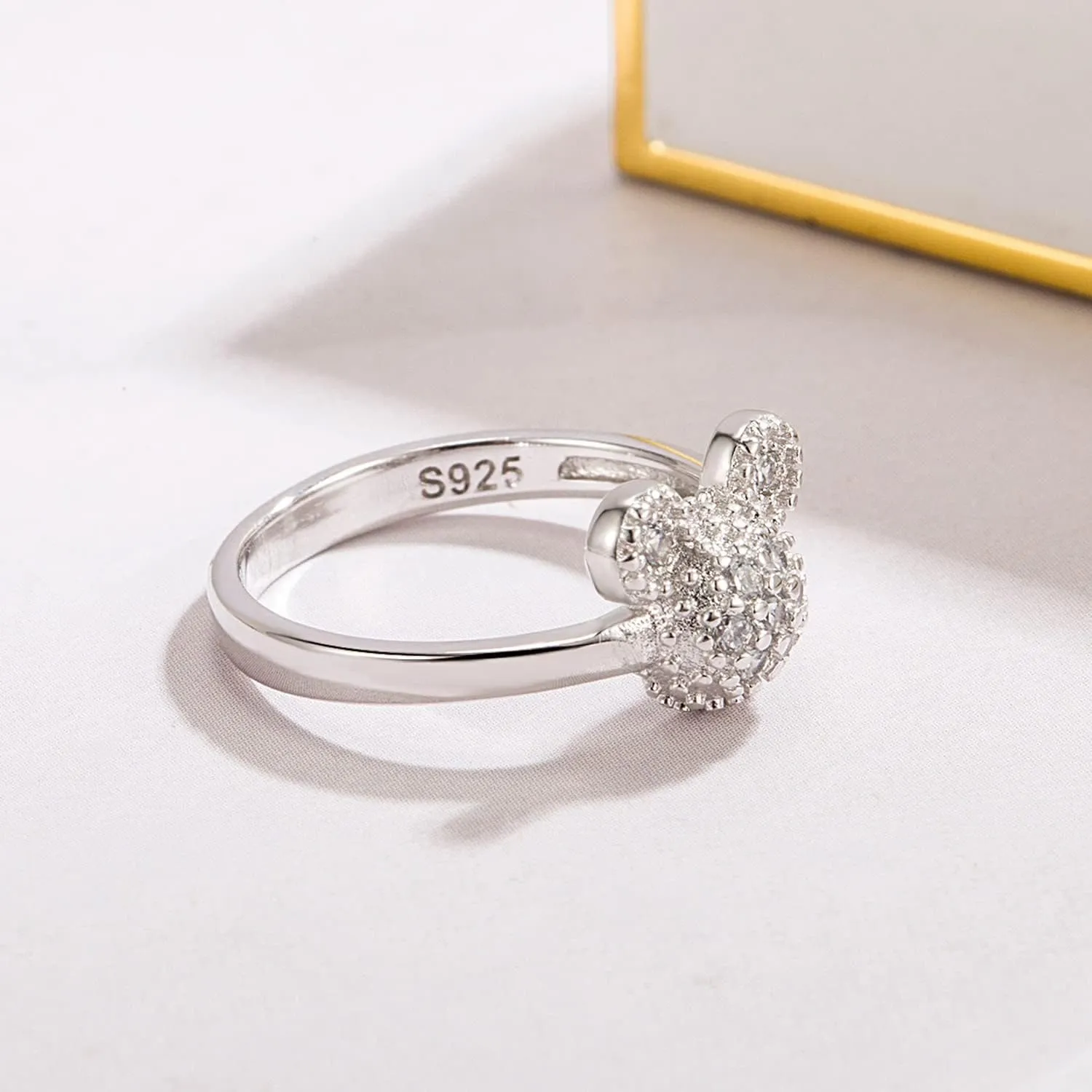 H&Beautimer 925 Sterling Silver Rings for Women-Cute Mickey Design Rings-Female Fine Jewelry-AAA CZ Wedding Rings 3-4-5-6-7-8-9#-Handmade in Italy