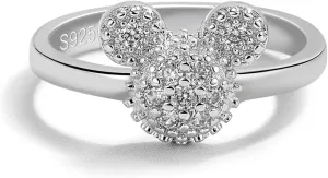 H&Beautimer 925 Sterling Silver Rings for Women-Cute Mickey Design Rings-Female Fine Jewelry-AAA CZ Wedding Rings 3-4-5-6-7-8-9#-Handmade in Italy