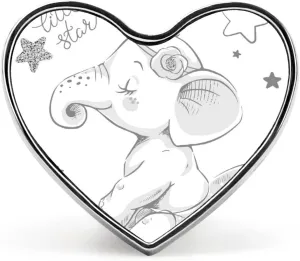 Hand Drawn Cute Cartoon Elephant Ballerina Girl Flower Star on White Heart Badge Smooth Surface Lapel Tie Pin, Lightweight Badge for Women Men Office Worker Nurse Teacher Student Shirts Backpack