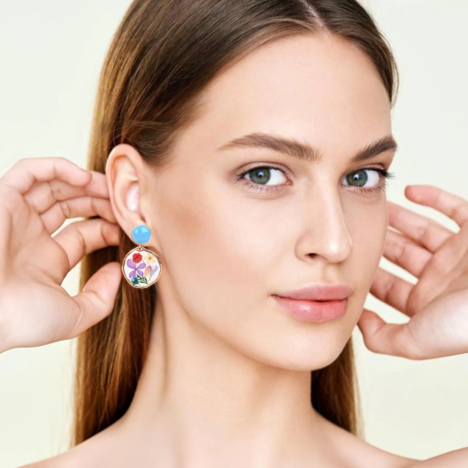 Handmade Pressed Flower Earrings - Unique Real Flower Resin Earrings, Elegant Floral Jewelry, Unique Resin Drop Dangle Plant Earrings,Vintage Design, Perfect Nature-Inspired Gift for Women and Girls