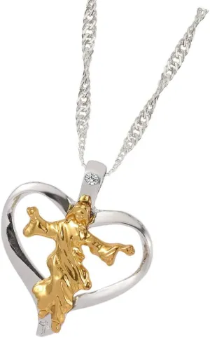 Happyyami Jesus Cross Necklace Religious Faith Charm Baroque Clavicle Chain Jesus Pendant for Women