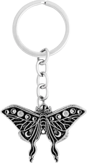 HAQUIL Moth Luna Moon Phase Keychain, Insect Spiritual Keychain, Car Keychain, Goth Keychain, Cool Keychain, Goth Acessories, Christmas Jewelry Gift for Women