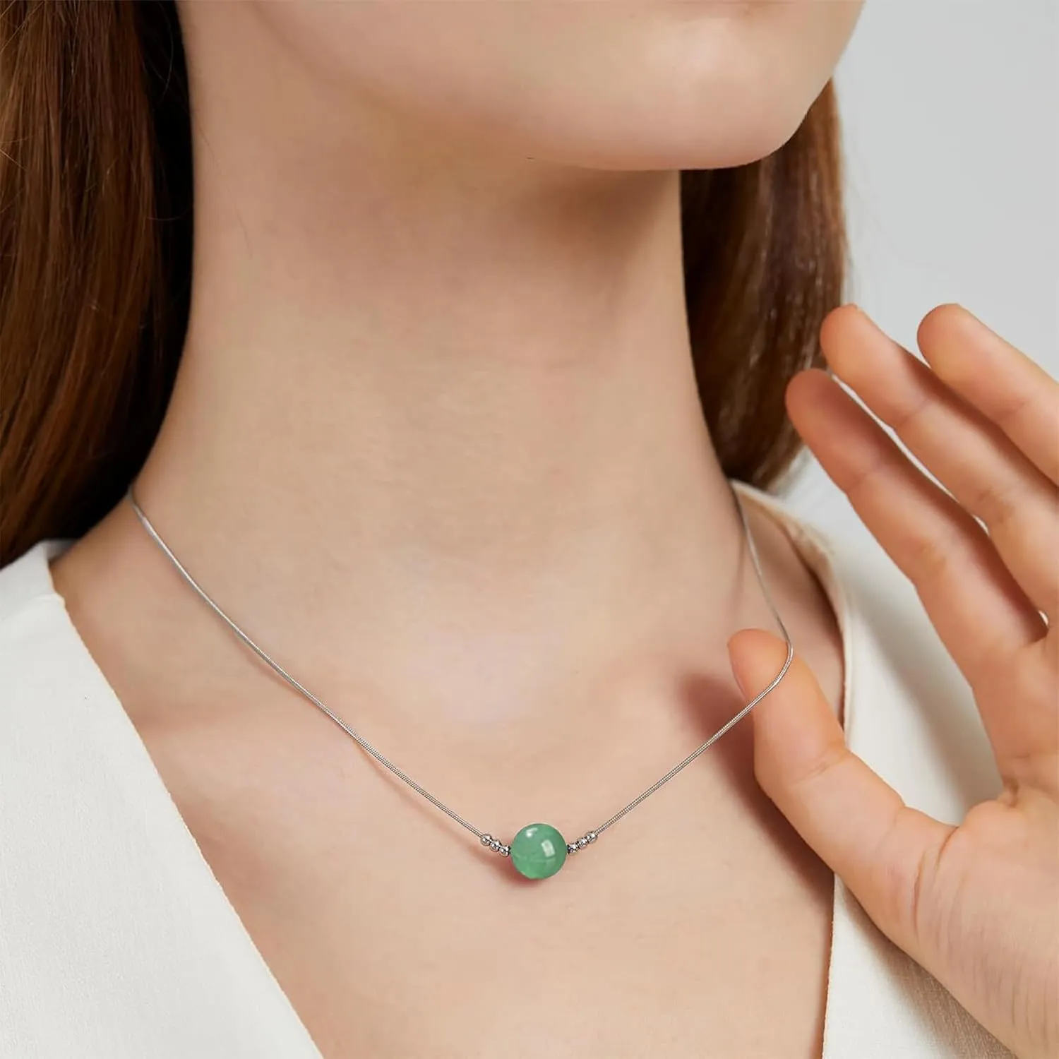 Healing Crystal Necklace for Women - Natural Stone Beaded Handmade Gemstone Jewelry - Protection Crystals Birthstone Necklace