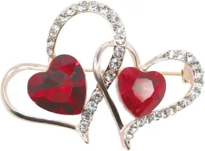 Heart Brooch For Women Cluster Pave Elegant Crystal Love Heart Brooches Pin Wedding Party Clothes Accessories Valentines Gift