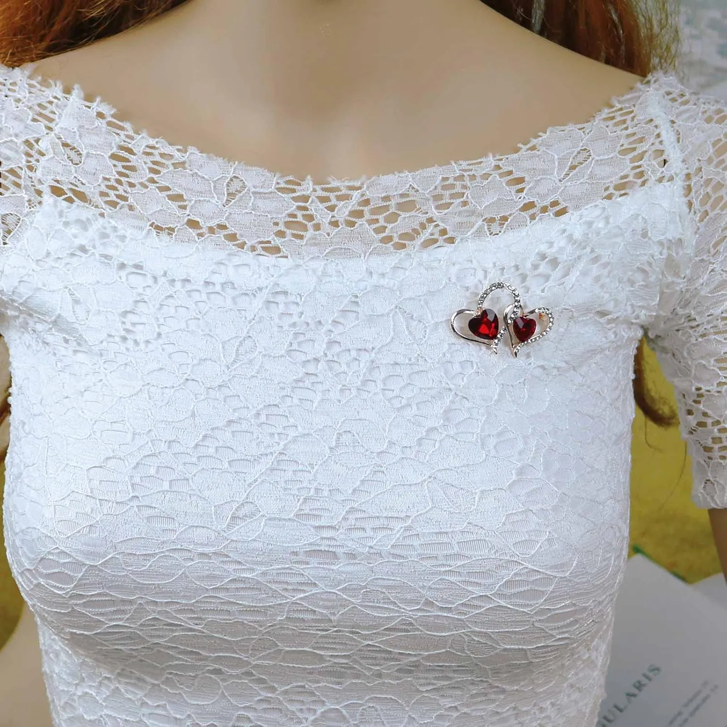 Heart Brooch For Women Cluster Pave Elegant Crystal Love Heart Brooches Pin Wedding Party Clothes Accessories Valentines Gift