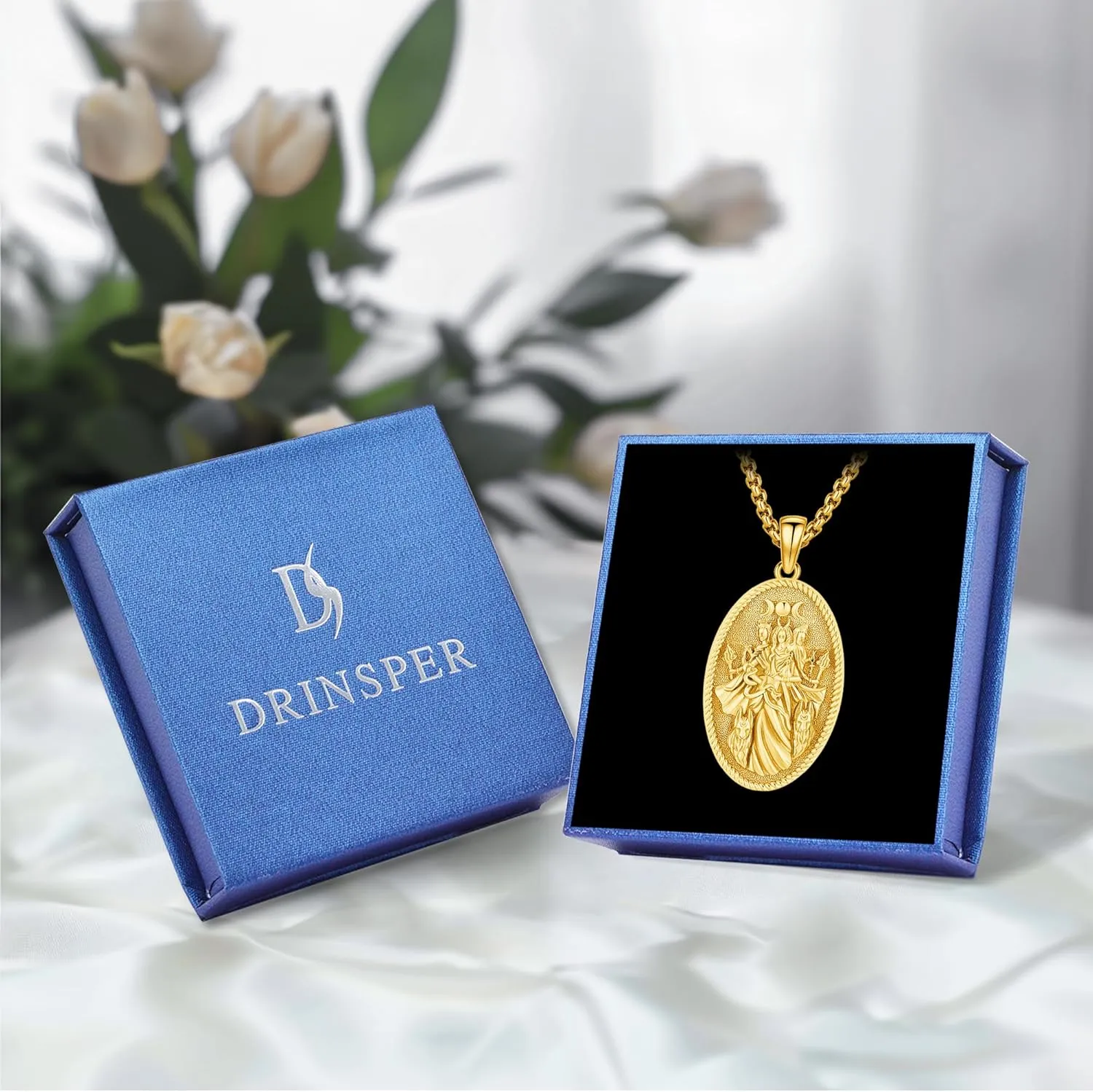 Hecate Wiccan Triple Moon Goddess Necklace Tetragrammaton Nudo De Bruja Plata 925 Original Sterling Silver Cat Moon Pendant Hekate Witch Necklace Amulet Witchy Jewelry Gifts for Women Men
