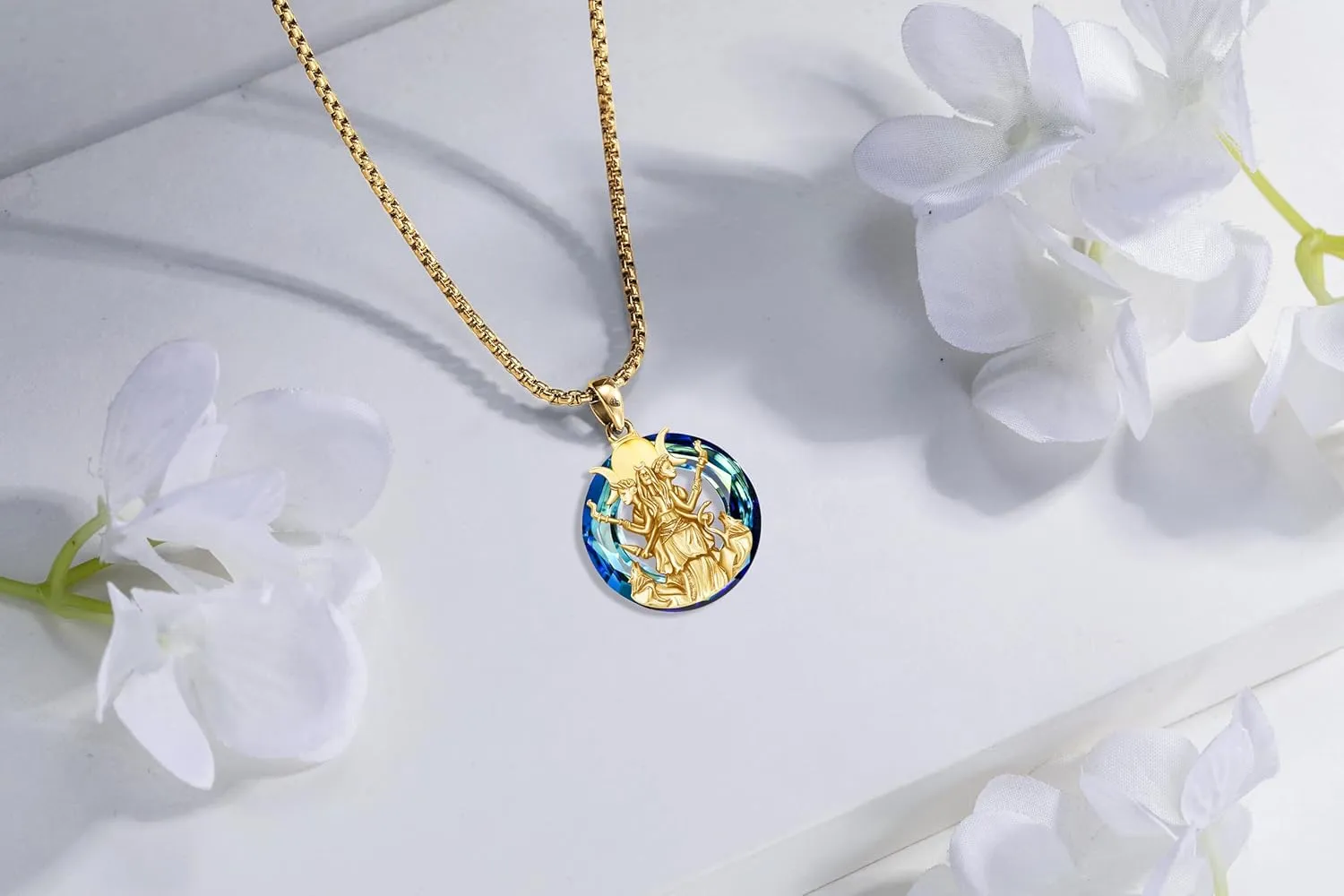 Hecate Wiccan Triple Moon Goddess Necklace Tetragrammaton Nudo De Bruja Plata 925 Original Sterling Silver Cat Moon Pendant Hekate Witch Necklace Amulet Witchy Jewelry Gifts for Women Men