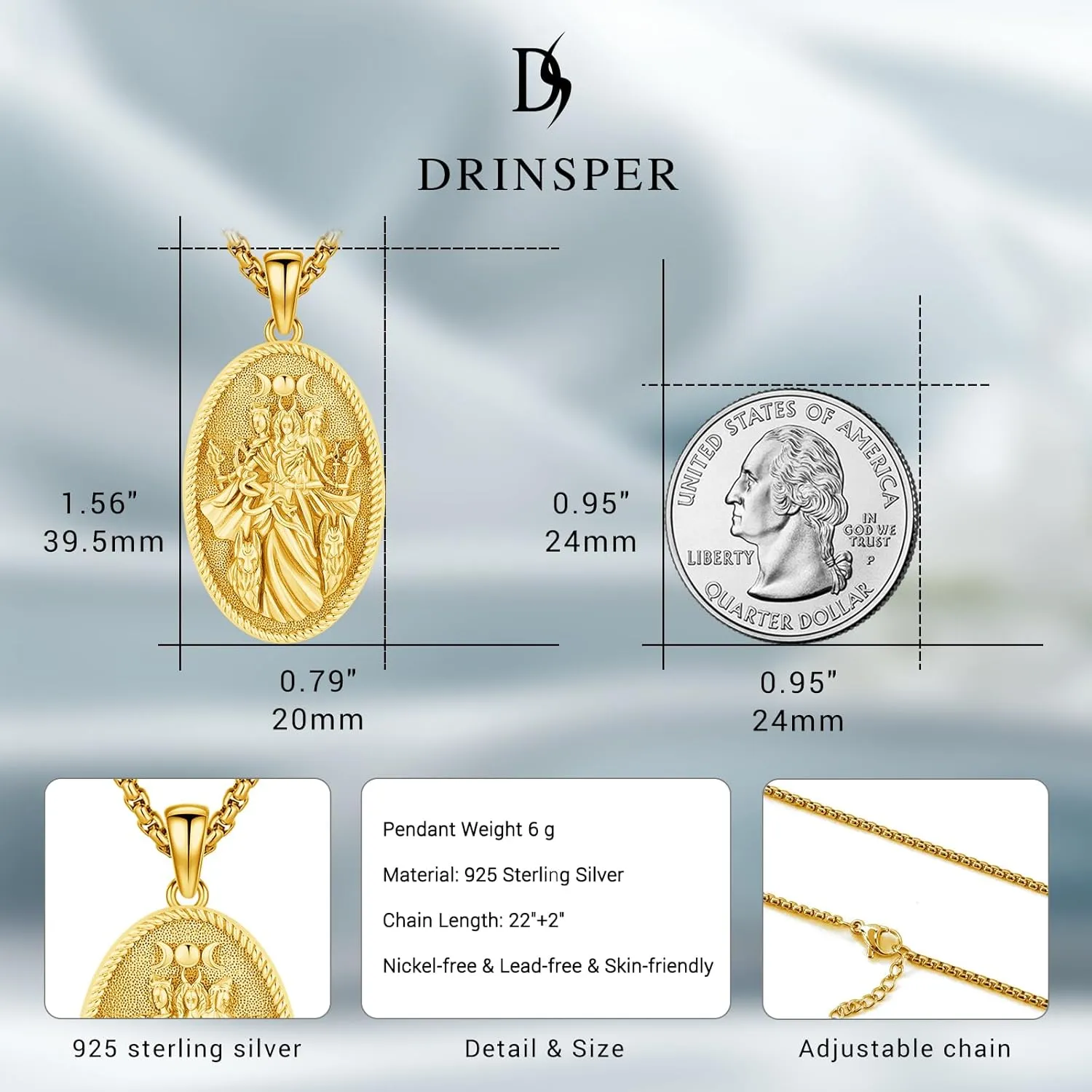 Hecate Wiccan Triple Moon Goddess Necklace Tetragrammaton Nudo De Bruja Plata 925 Original Sterling Silver Cat Moon Pendant Hekate Witch Necklace Amulet Witchy Jewelry Gifts for Women Men