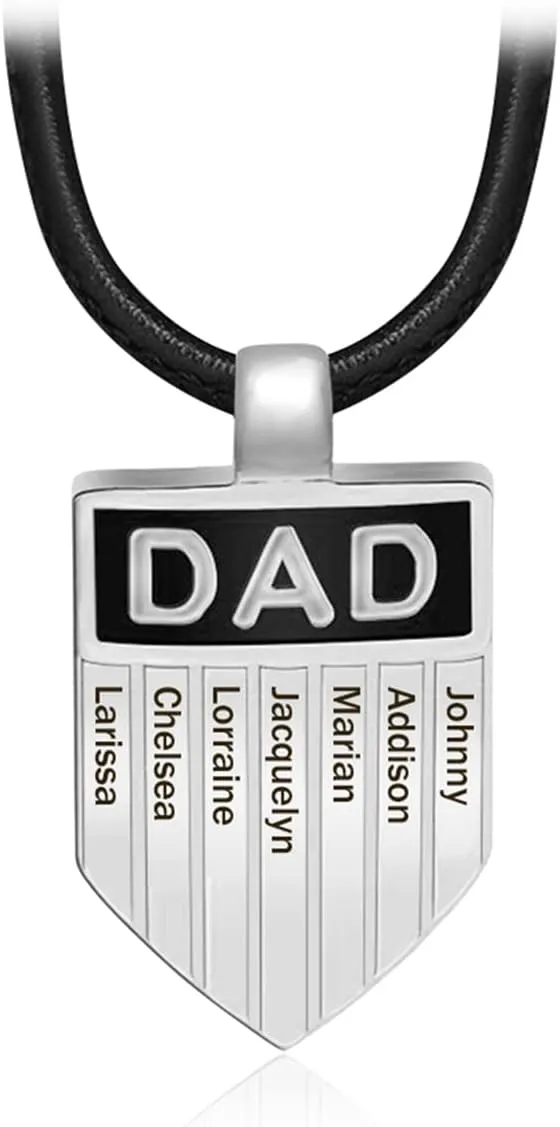 His Gift Personalized Dad Necklace with Names Engraved Father Necklaces Custom Father's Day Necklace for Men Grandpa Husband