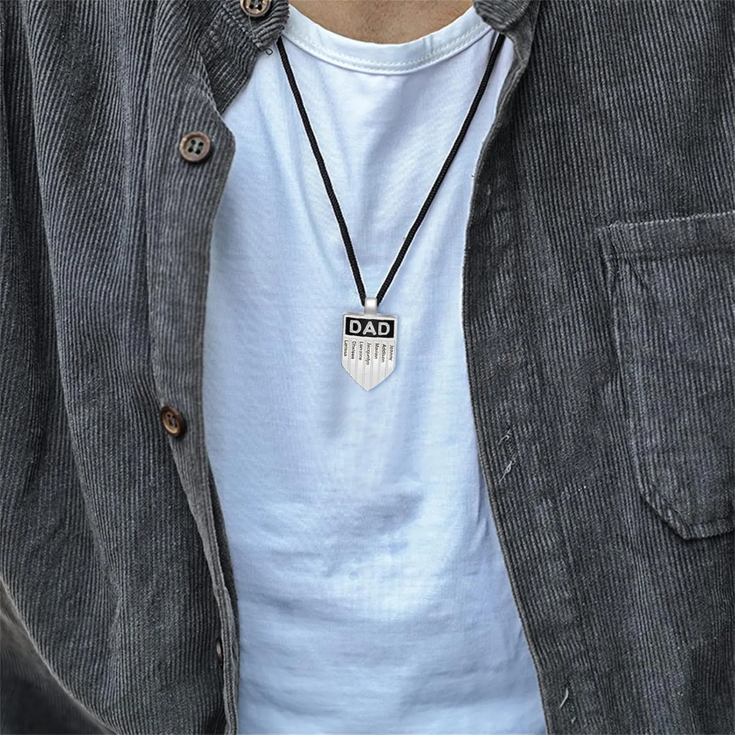 His Gift Personalized Dad Necklace with Names Engraved Father Necklaces Custom Father's Day Necklace for Men Grandpa Husband
