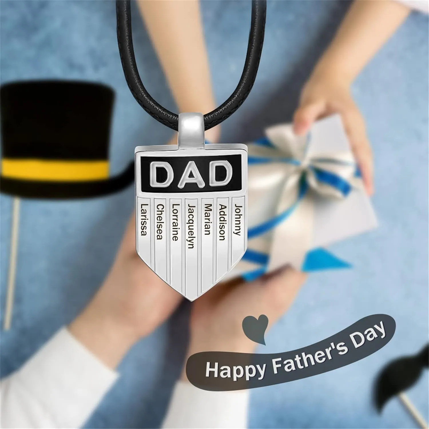 His Gift Personalized Dad Necklace with Names Engraved Father Necklaces Custom Father's Day Necklace for Men Grandpa Husband
