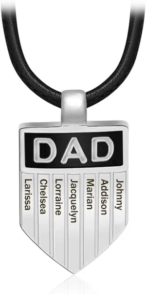 His Gift Personalized Dad Necklace with Names Engraved Father Necklaces Custom Father's Day Necklace for Men Grandpa Husband