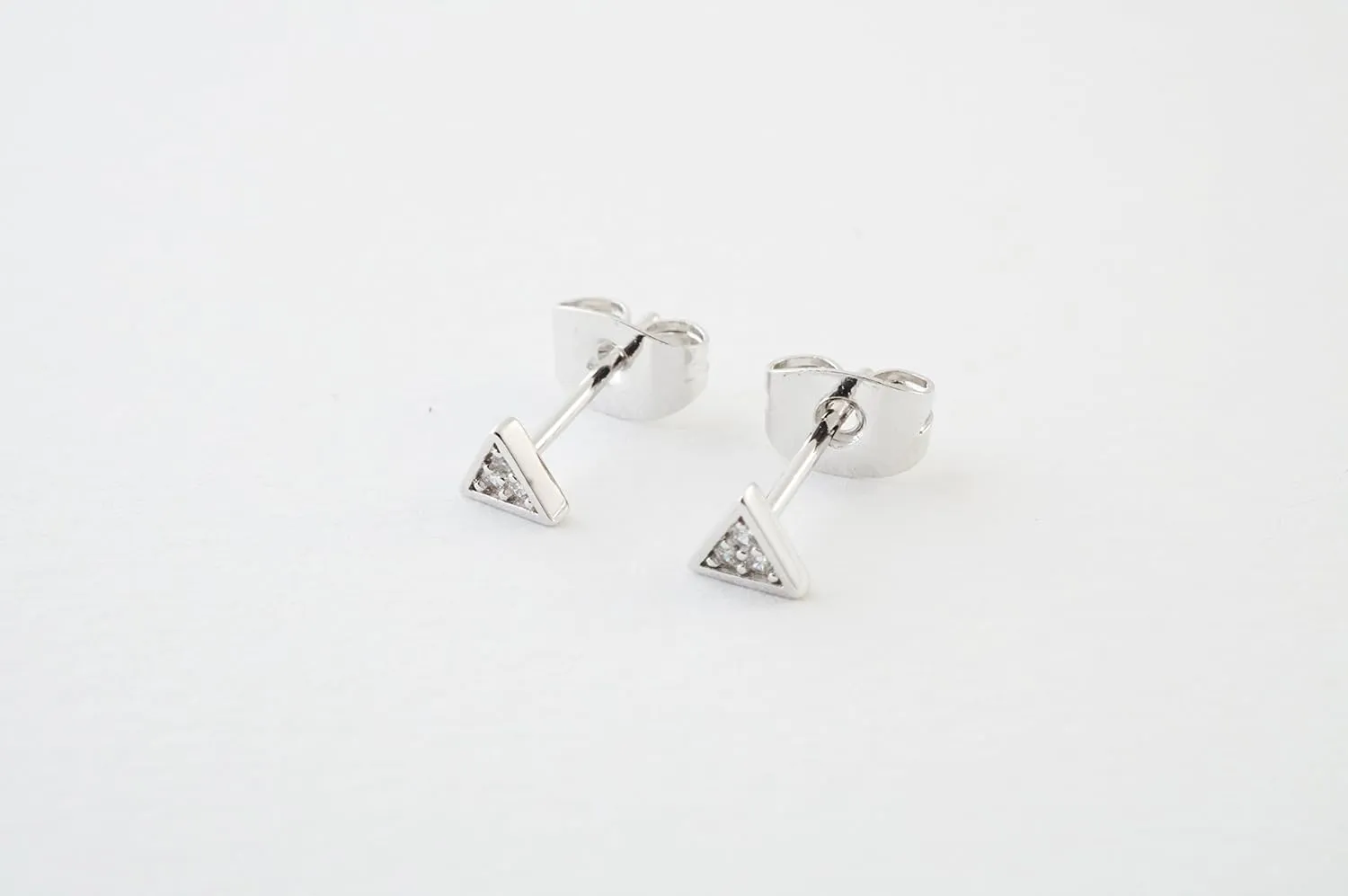 HONEYCAT Mini Crystal Triangle Studs in Gold, Rose Gold, or Silver | Minimalist Delicate Jewelry