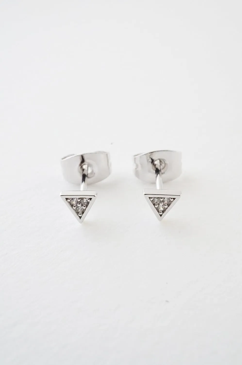 HONEYCAT Mini Crystal Triangle Studs in Gold, Rose Gold, or Silver | Minimalist Delicate Jewelry