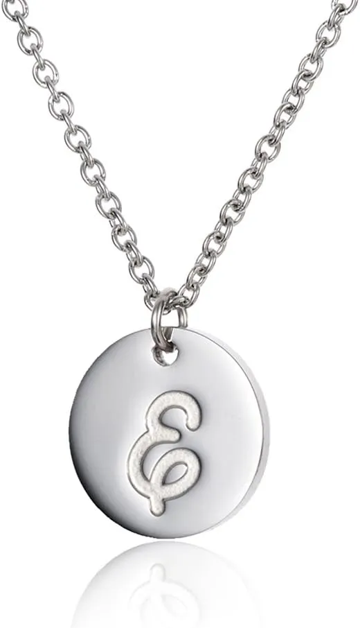 HUAN XUN Gold Silver Initial Disc Necklace Best Jewelry Gifts for Mother Personalized Letter Pendant Initial Necklaces Jewelry Gifts for Women Girls