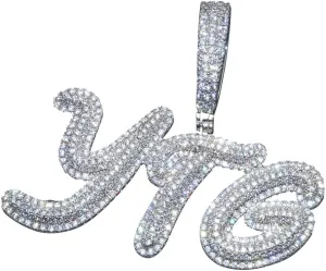 Iced Out Custom Name Pendant Necklace Hip Hop Signature Font Nameplate Chain Personalized Initial Letters Choker Jewelry for Men