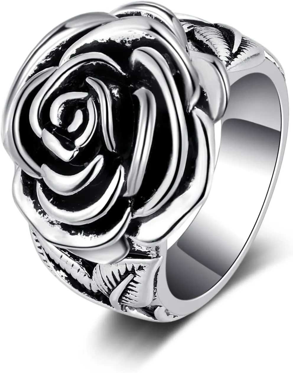 IDesign Rose Ring Retro Grunge Y2k Vintage Flower Ring For Women Mens