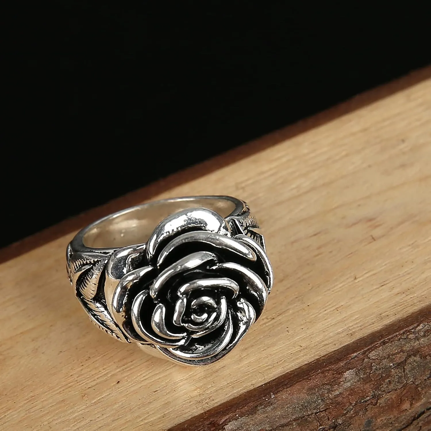 IDesign Rose Ring Retro Grunge Y2k Vintage Flower Ring For Women Mens