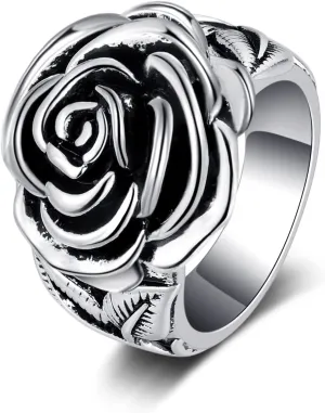 IDesign Rose Ring Retro Grunge Y2k Vintage Flower Ring For Women Mens