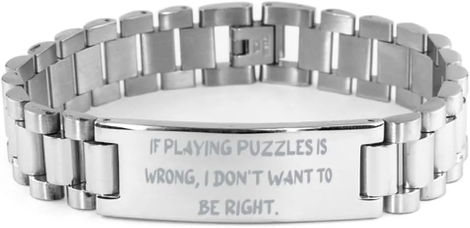 If Playing Puzzles is Wrong, I Don't Want. Ladder Bracelet, Puzzles Engraved Bracelet, Unique Idea Gifts For Puzzles from Friends, Friendship bracelet, Climbing bracelet, Gift for her, Unique gift,
