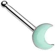Illuminating Glow in the Dark Moon Nose Stud Ring