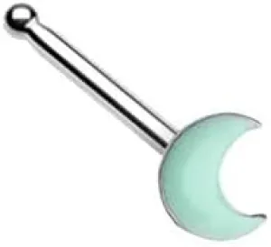 Illuminating Glow in the Dark Moon Nose Stud Ring