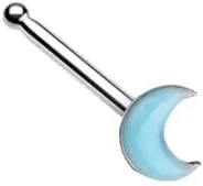 Illuminating Glow in the Dark Moon Nose Stud Ring