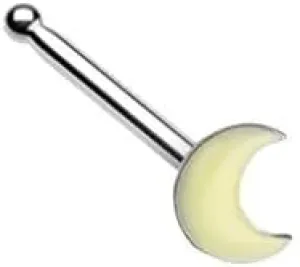Illuminating Glow in the Dark Moon Nose Stud Ring