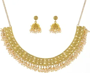 Indian Jewelry Sets for Women Jhumka Necklace Oxidized Choker Chain Earrings Silver Kundan Jewelry Sets