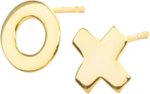 INK ALLOY Dainty Stud Earrings for Women 18k Gold Plated, Alice Small Fun Earrings for Women, Hypoallergenic Handmade Jewelry for Women (18k Gold Plated)