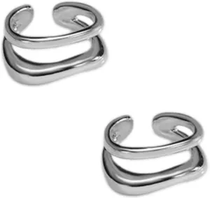 Irregular C Shaped Ear Cuff Double-Layer Line Ear Bone Clip Cartilage Earrings Elegant Jewelry Accessories for Women