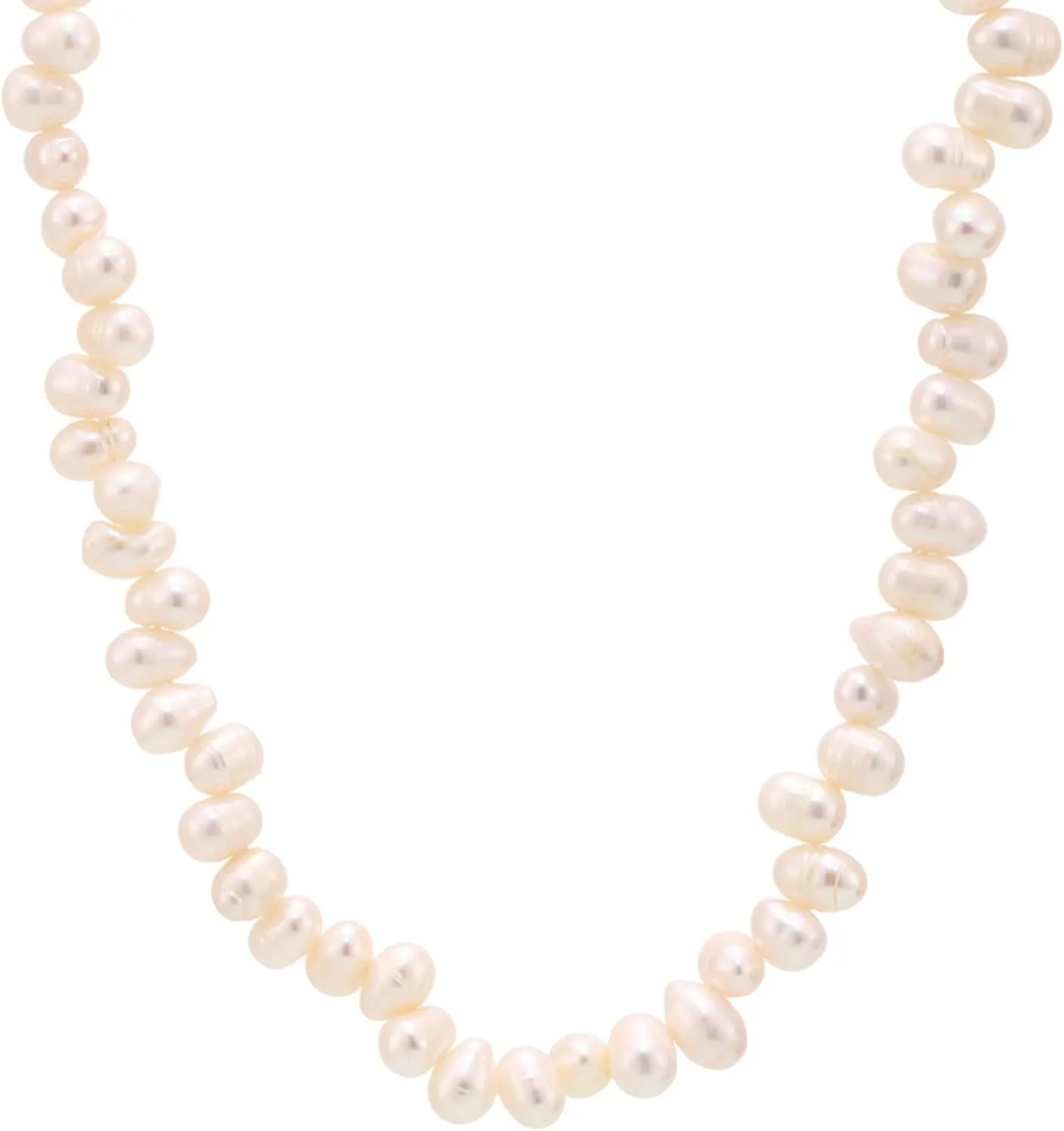 Irregular Imitation Pearl Choker Necklace, Titanium Steel Adjustable Chain Jewelry for Women, Elegant Daily & Evening Wear