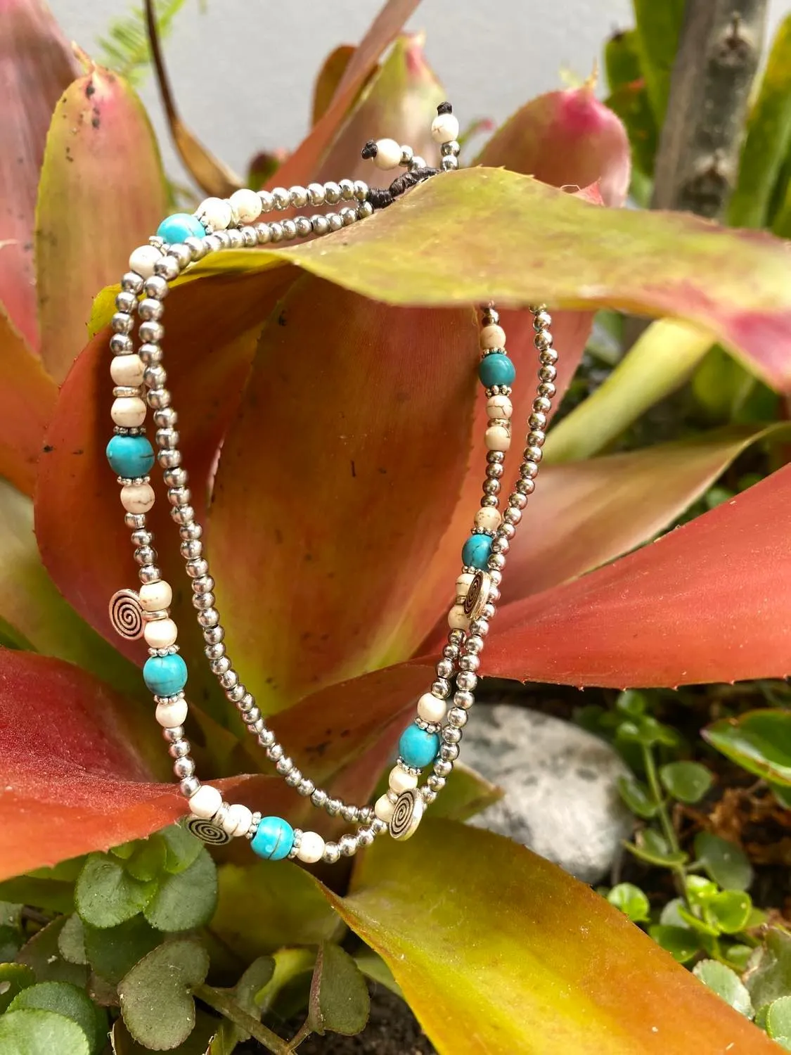 Island Anklet Silver Swirl