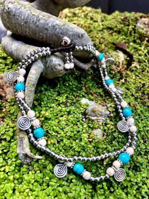 Island Anklet Silver Swirl
