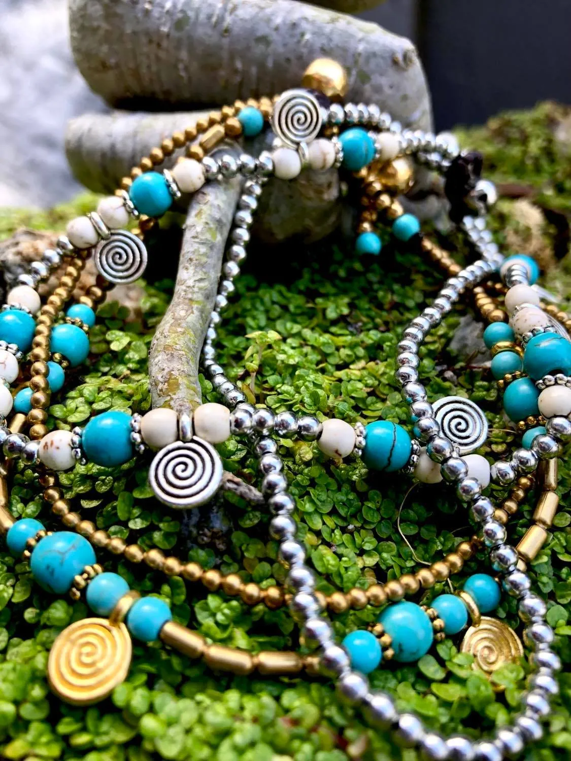 Island Anklet Silver Swirl