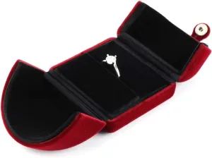 iSuperb Red Wine Velvet Ring Box Couple Proposal Jewelry Gift Box Engagement Ring Boxes Jewelry Display Storage for Wedding Anniversary