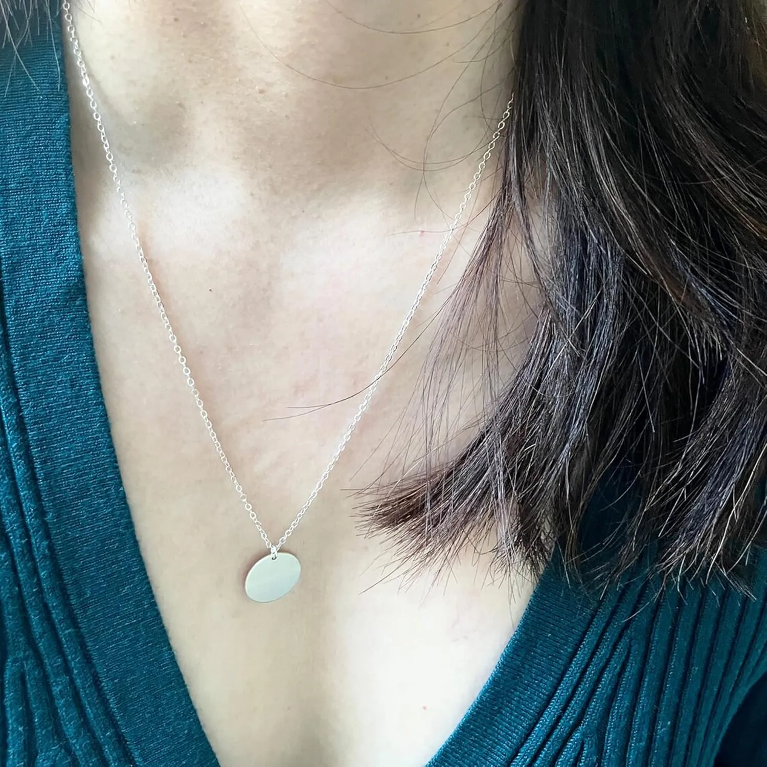 itianxi Dainty Bar Necklace for Women,Gold/Silver Cute Delicate Disc Necklcace,Trendy Elegant Dot Fashion Necklace