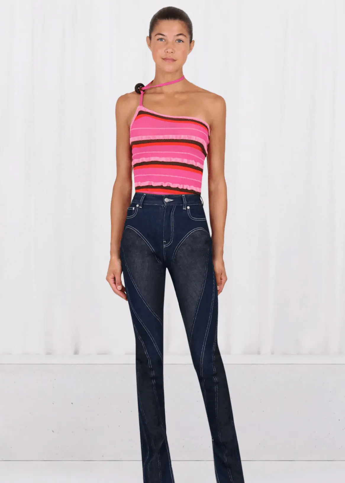 Jacquemus - La Maille Concha Top and Skirt in Dark Pink